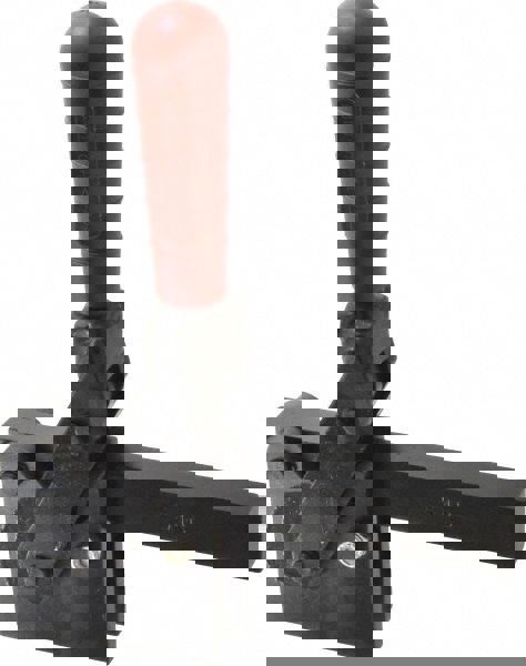 Manual Hold-Down Toggle Clamp: Vertical, 2,500 lb Capacity, Solid Bar, Straight Base